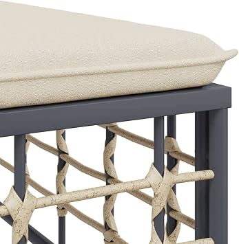 Outdoor Garden Furniture Set - Beige Poly Rattan Corner Sofa and Cushion Patio Dining Set Stylish and Comfortable Outdoor Seating for Balcony and Patio