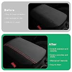 Center Console Armrest Cover Suitable for Ford Explorer 2011-2019 Anti-Scratch Leather Central Armrest Box Lid Protector Pad Interior Accessories (Red Stitch) - Image 4