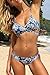 CUPSHE Women's Floral Front Cross Padding Bikini Set Beach Swimwear Medium Blue