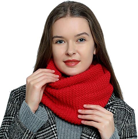 Écharpe Rouge Femmes 2022 Femmes Nouvel An Rouge Mode Hiver Laine Tricotée Chaud Écharpe Solide Écharpe Pompon Femmes Et Écharpe, Rouge, Taille Unique