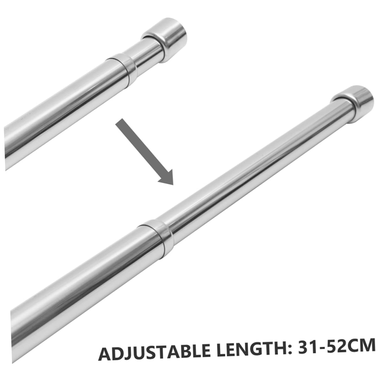 PRETYZOOM 2pcs Stainless Steel Telescopic Pole Tension Laundry Rod for Closet Shower and Drying Use Expandable Strong Load Bearing Capacity