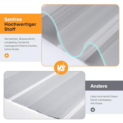 Doppelrollo klemmfix ohne Bohren B60 x H190cm-Stoffbreite 56cm Grau Rollos für Fenster Fensterrollo innen ohne Bohren Klemmrollo Rollo… – Ansicht 2