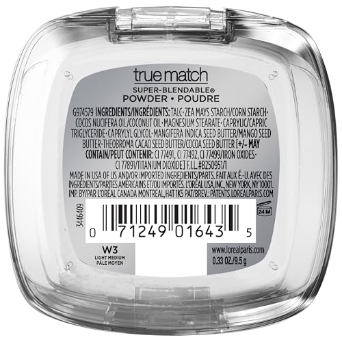 L'Oreal Paris True Match Super Blendable Oil Free Powder Foundation, W3 Light Medium, 0.33 oz, Packaging May Vary - image 8