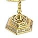 BRTAGG 12 Tribes of Israel Menorah, Jerusalem Temple 7 Branch Jewish Candle Holder (8 Inches, Gold)