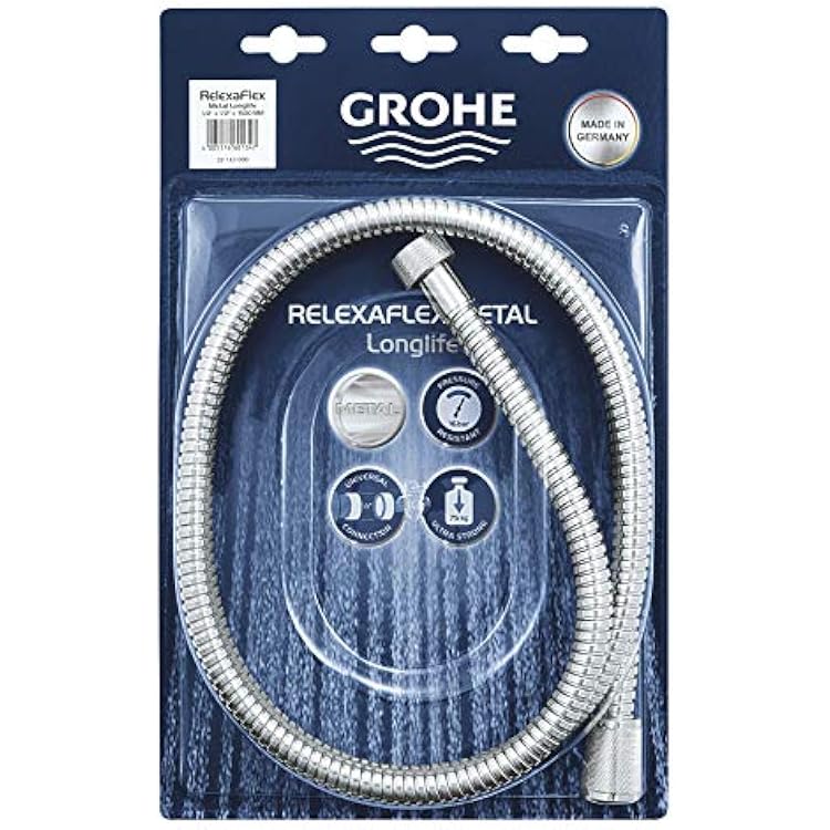 GROHE 28143000 RelexaFlex 59 Metal Longlife Shower Hose, Starlight Chrome