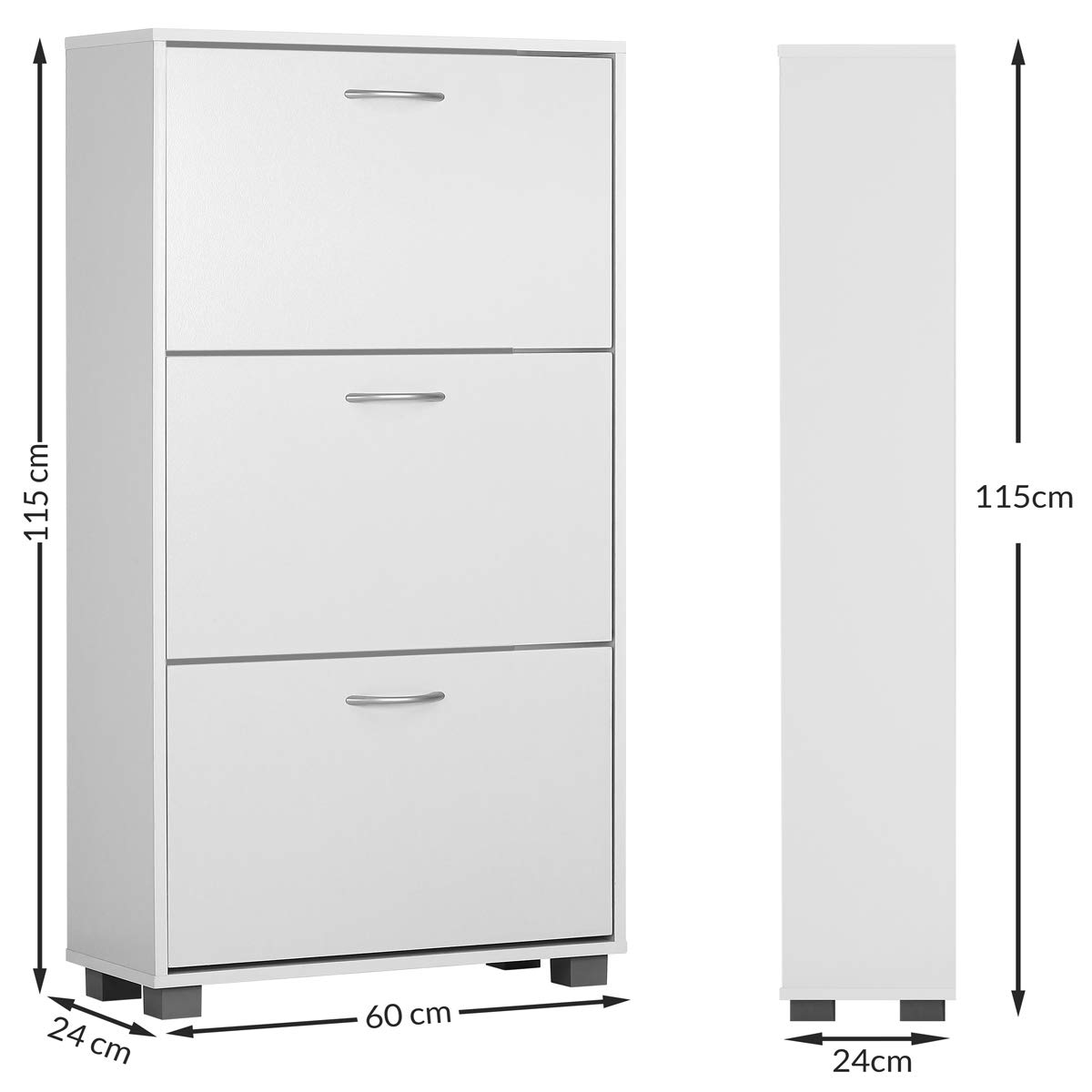 Deuba Shoe Storage 3 Flip Doors Wooden Cupboard Storage