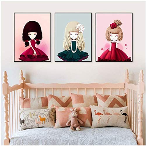 Toile murale petite princesse affiche poétique pour émerveiller la pépinière