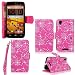 Cellularvilla Wallet Case for ZTE Boost MAX N9520 Shiny Sparking Pu Leather Wallet Card Flip Open Pocket Case Cover Pouch (Pink Glitter)