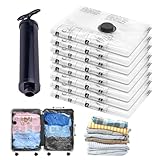 Bolsas de ropa al vacío: 8 paquetes de almacenamiento de compresión, organizadores de viaje, bolsas impermeables con bomba de mano, protector de ropa, herramientas de embalaje compactas para