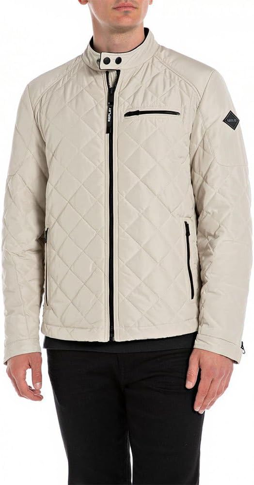 REPLAY Giacca Da Motociclista Uomo – Saber Mid – Slim Fit In Tech Fleece