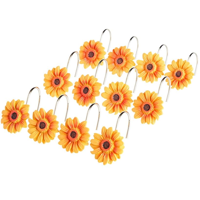 Crochets de douche tournesol : anneaux d'un glissement fluide et sans bruit