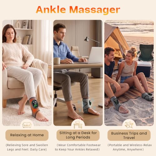 Masajeadores para pies inalámbricos con calor para alivio del dolor por neuropatía, 3 niveles de calor y vibración para alivio en tobillos, arco plantar y talón, mejora la circulación y alivia el dolor — 1 unidad miniatura 3