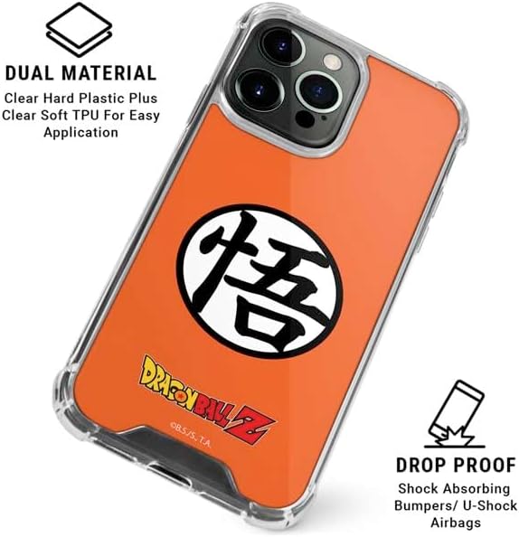 Skinit Clear Phone Case Compatible with iPhone 15 Pro Max - Officially Licensed Dragon Ball Z Goku Iconic Kanji Symbol Design