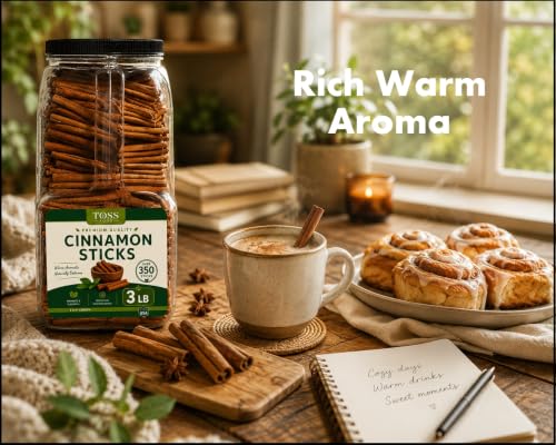 Cinnamon Sticks Whole Bulk 3 LB Jar - 2.75 Inch Cut With Strong Aroma, Perfect for Crafts,Baking, Cooking & Tea- 350+ Cassia Cinammon Stick - Image 4