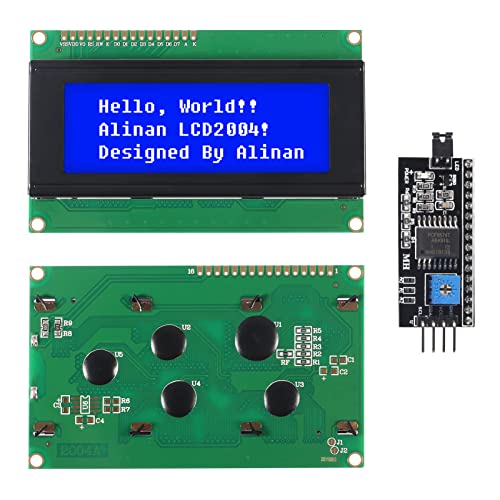 Image of Alinan 2pcs IIC I2C TWI Serial LCD 2004 20X4 Display Blue Screen with IIC I2C Module Interface Adapter