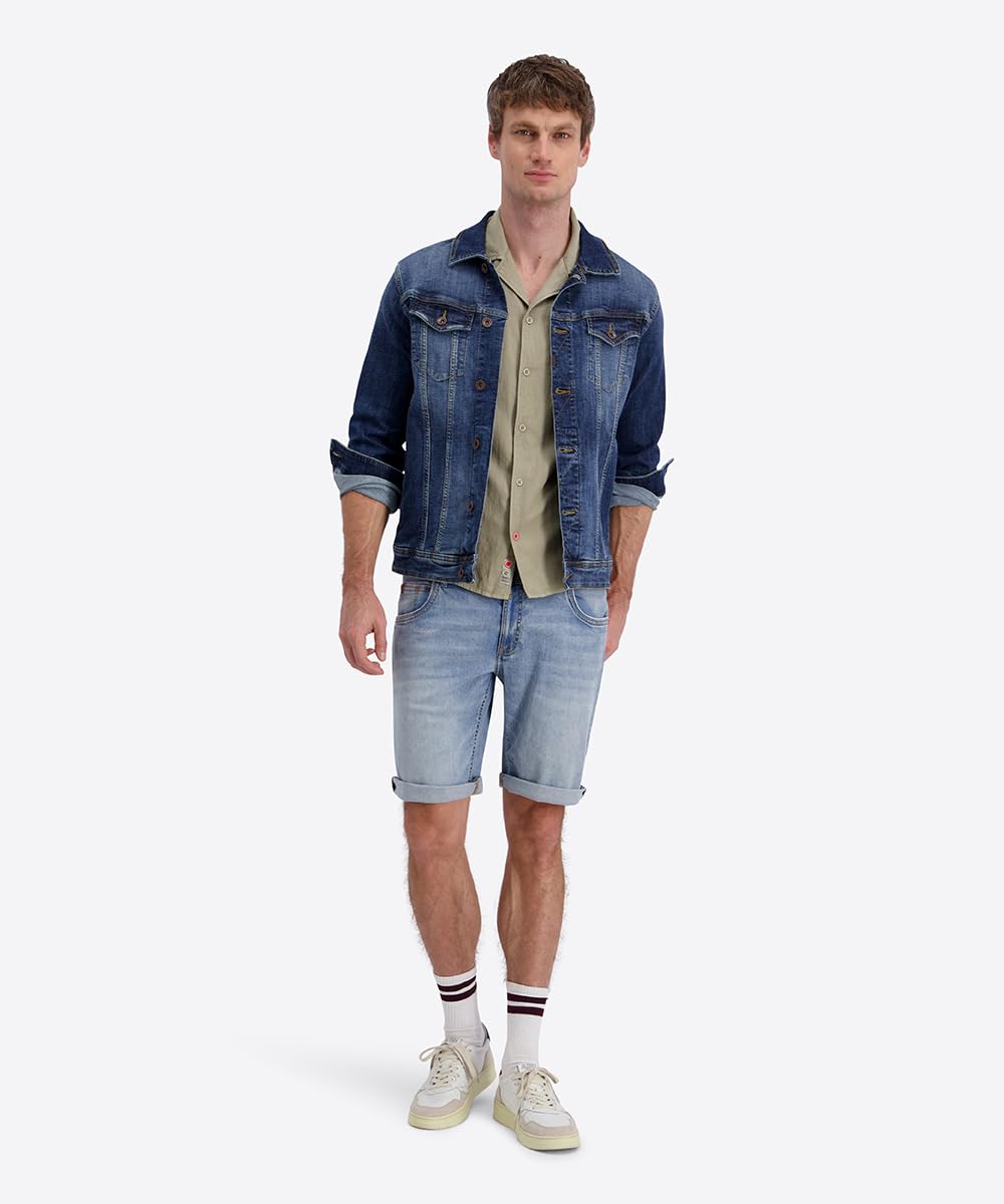 Timezone Herren Jeans Shorts Slim SCOTTYTZ - Mid Waist Slim Fit - Blau | Baumwolle | Casual Design für vielseitige Anlässe | Normaler Bund für optimalen Sitz | Bequemer, unifarbener Stil in Blau