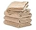 Produktbild iDesign 4er-Set Handtücher, kleines Handtuch mit gewebter Verzierung aus Baumwolle, weiches und saugfähiges Handtuch Set mit Aufhänger für Waschbecken und Gäste-WC, beige