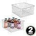 mDesign Metal Wire Food Storage Basket Organizer with Handles for Organizing Kitchen Cabinets, Pantry Shelf, Bathroom, Laundry Room, Closets, Garage - Concerto Collection - 2 Pack - Chrome