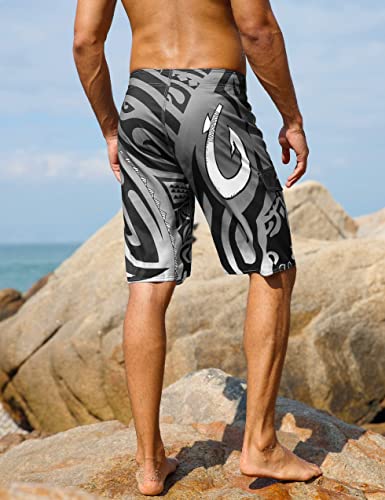 unitop Men's Swim Trunks Beachwear Quick Dry Hawaiian Printed3