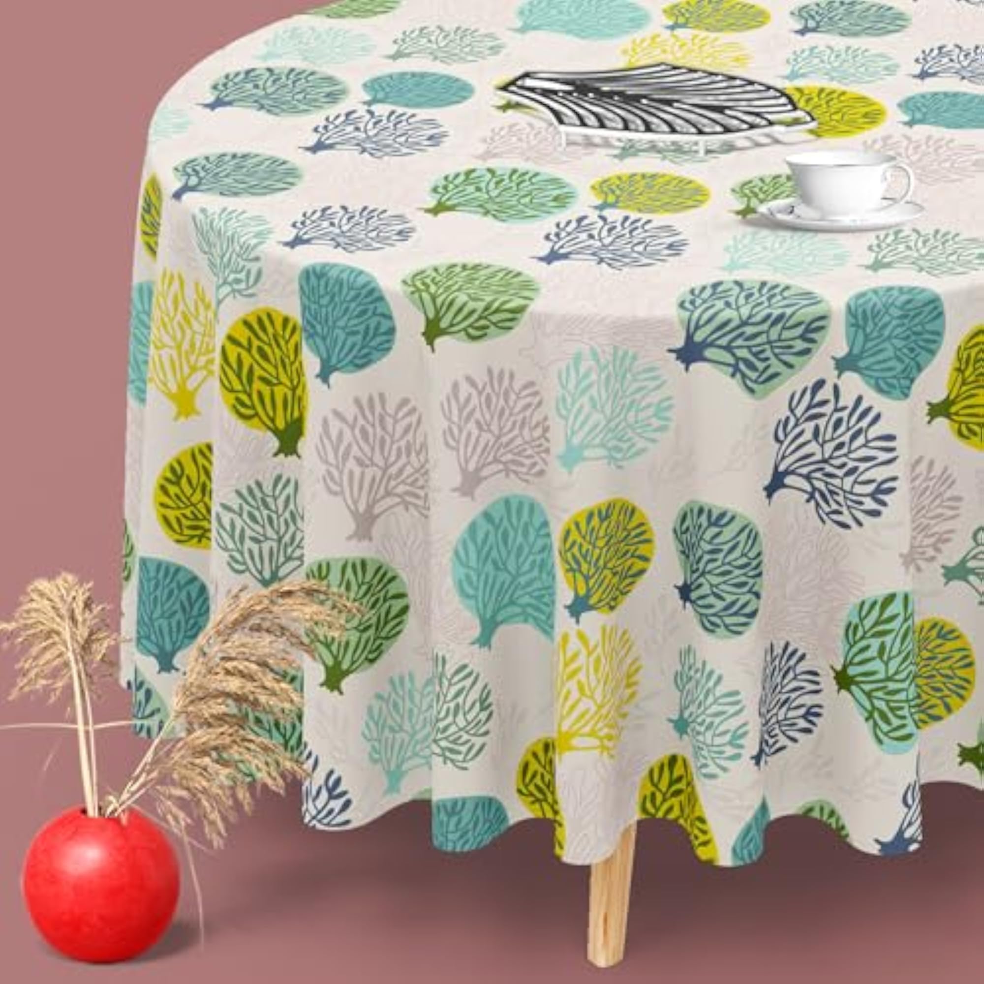 Autumn Leaf Velvet Table Cloth Cover for Dining & Center Table