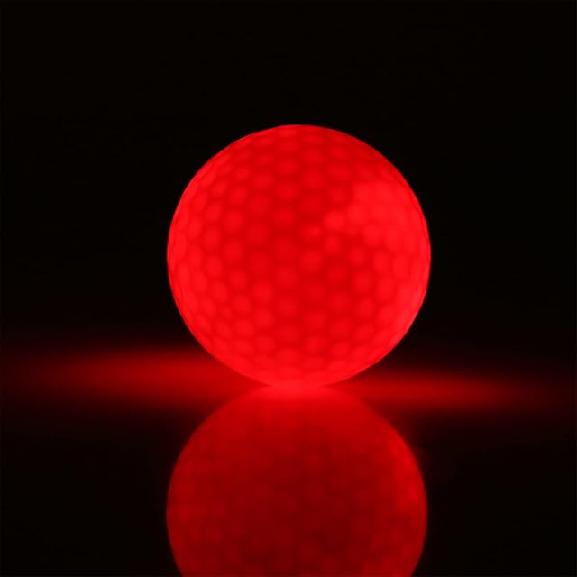 Led Golf Ball Glow Golf Ball, Glow in The Dark Golf Ball, Light up Led Golf Ball for Dark Night Sport Practice Training, Electronic LED Golf Ball Color Flashing Night Golf Ball for Night Sport (Red)