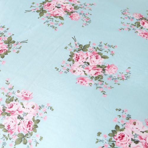 YOYOMALL Bedding Sets for Teen Girls Fresh Flower Pattern Ruffle Duvet Cover Set 100% Worsted Twill Cotton ,4Pcs (6ft)