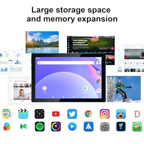 Tablet Android 15, tablets de 10 polegadas, 18 GB de RAM + 128 GB de ROM/2 TB expansível, tablets 2 em 1 com capa para teclado, tela IPS 1280 x 800, Wi-Fi 5G, câmera dupla, bateria de 6000 mAh BT5 - Imagem 2