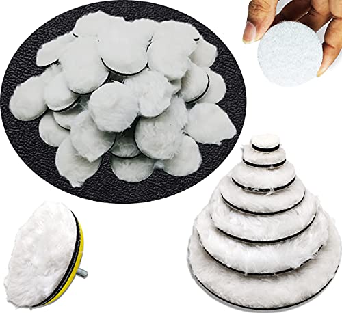 Image of DIY Crafts Felt Fur Wool Pad Only 1-7 inchinch For Waxing Buffing Polishing Sponge Car Polisher Car Polishing Woolen Buffer, Wax Applicator, Cone Grinding Head Car Bike (10 Pcs, 1 inch inch Fur Wool Pad Only)