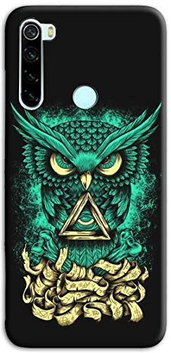 Mixroom - Funda Back Case de TPU Silicona Suave para Xiaomi Redmi Note 8 (2021) Estampado Búho Bluette S287
