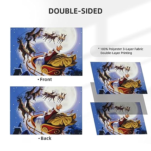 Bannière décorative Père Noël en polyester durable et œillets en laiton