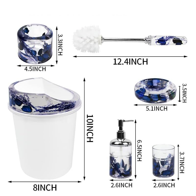 Juego de artículos de tocador de baño con cubo de basura D 5