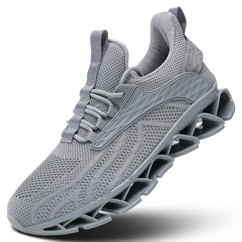 Image of Men's Fashion Sneakers Slip on Walking Running Shoes Blade Tennis Casual Comfort Non Slip Work Sport Athletic Trainer