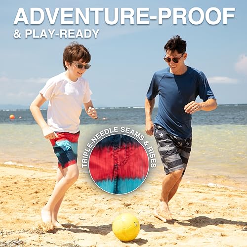 Image of Kanu Surf Boys' Toddler Troy Stripe Swim Trunks