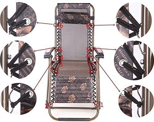 Do4U Universal Replacement Laces Premium Bungee Cords for Zero Gravity Recliner/Lounge Chair - One Chair Kit (Contains 4 Strings) (Black)