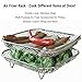 Dual-Layer Air Fryer Rack Set with Elevated and Regular Support Legs. 304 Stainless Steel Mesh Baskets, Square Air Fryer Accessories for Cosori, Instant Vortex, Chefman, Ninja Foodi Grill.