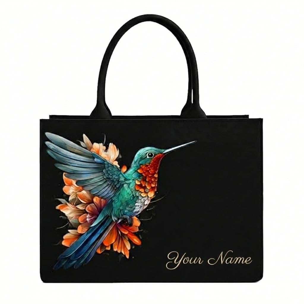 Laptop Tote Bag for 15.6 Inch Laptop with Zipper and Customizable Front Print – Black