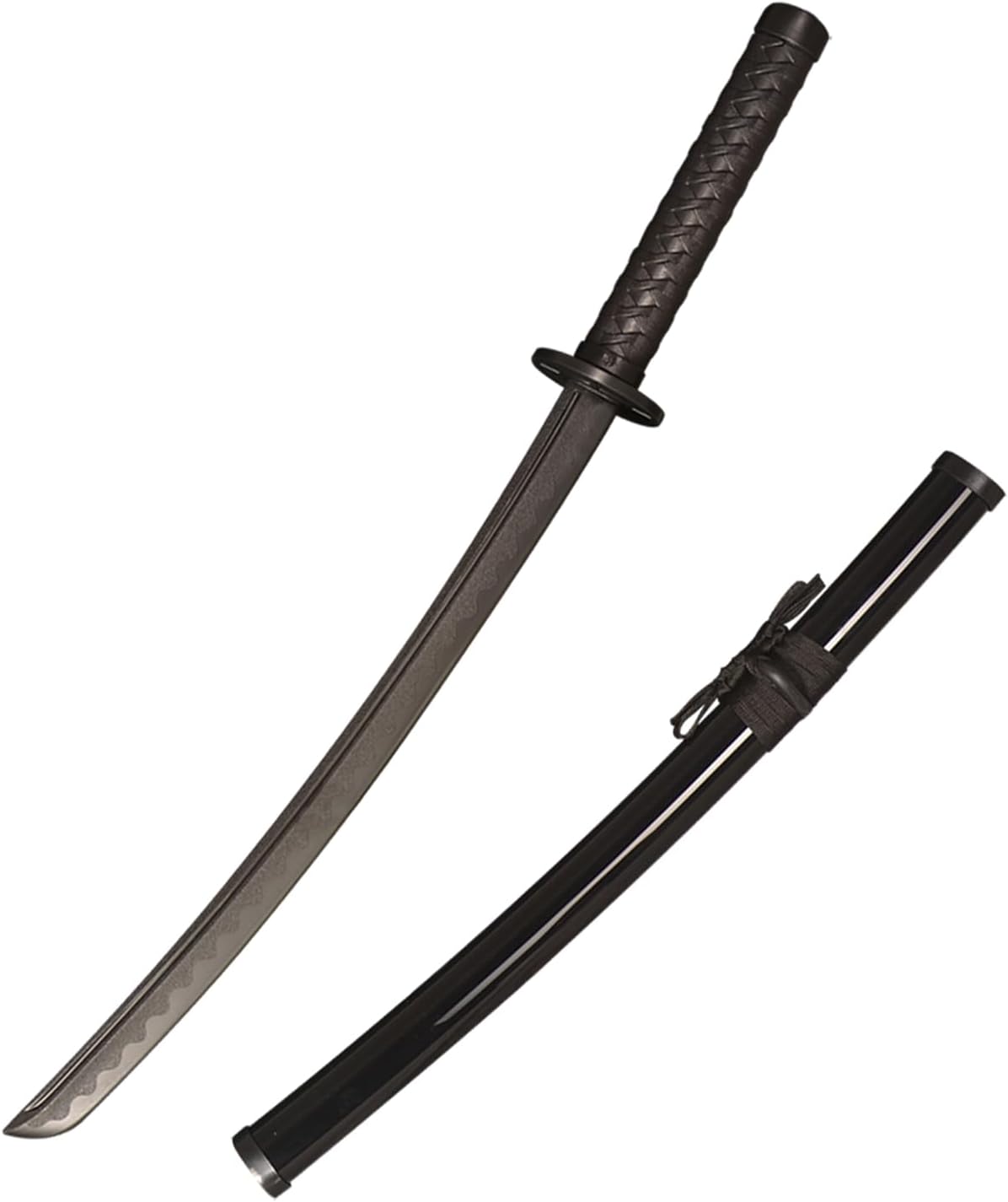 High Toughness Polypropylene Plastic Sword? Martial Arts Training Sword,Iaido Katana with Scabbard, Suitable for Practice, Performance and Training B-Thin 32 in