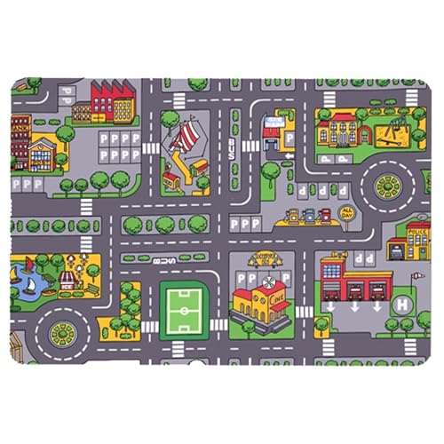 Alfombra Infantil Ciudad Carretera Para Jugar Con Coche, 80cm X 120cm Alfombra De Coches Para Niños, Diseño De Calle, Ciudad, Anti-Deslizante, Para Habitación Dormitorio, Lavable, Fácil De Limpiar