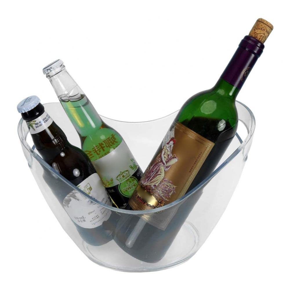 Cubeta de hielo Cubo de vino transparente Cubos de champán Cubo de bebidas Cubo de hielo Cocina Vino Botella de cerveza para el hogar Hotel Ktv Pub Cubos de hielo con aislamiento de acero inoxidable