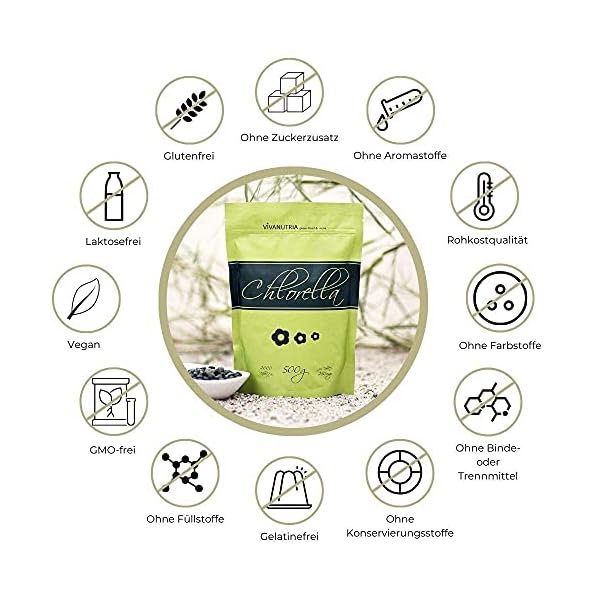 VivaNutria Chlorella Presslinge 500g | aus kontrolliertem Anbau I 2000 Chlorella Tabletten ohne Zusätze - rein… – Bild 6