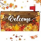 Blosssound Fall Mailbox Cover Magnetic Thanksgiving Post Box Decor Standard Size 20 x 18 Inch Decorative Mailbox Cover for Thanksgiving Autumn Harvest Garden Yard Decoration(Maple Leaf)