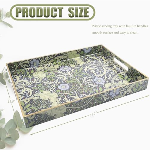 Spsyrine-Serving-Tray-with-Handles-Plastic-Decorative-Tray-for-Coffee-Table-Living-Room-Home-Decor-Seaweed Spsyrine Serving Tray with Handles Plastic Decorative Tray for Coffee Table Living Room Home Decor Seaweed