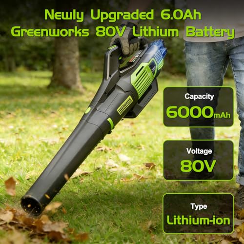 Image of Bonacell Replacement for Greenworks 80V Battery High Capacity | GBA80200 GBA80300 GBA80400 GBA80500, for Greenworks 6.0Ah 80V Power Tools PW80L420 TL80L00 LMB407 PS80L00 BBLB484 BLB481 C12