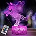 Produktbild Einhorn Geschenk Einhorn Nachtlicht für Kinder, 3D Licht Lampe 7 Farben ändern mit Remote Urlaub und Geburtstagsgeschenke Ideen für Kinder (Einhorn 9)