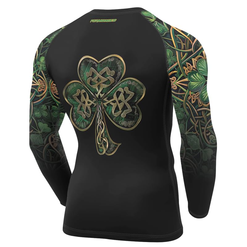 St Patrick's Day Men's Jiu Jitsu Rashguard Long Sleeve MMA Compression Shirt for BJJ Grappling Gi No Gi3