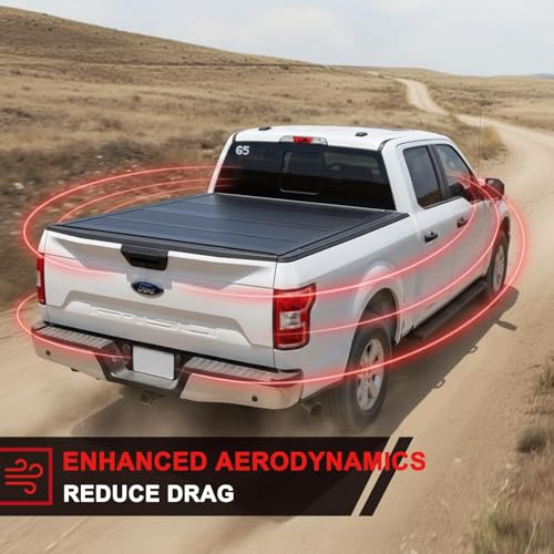 Image of 5ft Low-Profile Truck Bed tonneau Cover fits 2024-2026 Ford Ranger 5ft Bed, Heavy-Duty Lock Cover w /Waterproof Fiberglass Design | No-Drill Installation & Anti-Theft Security