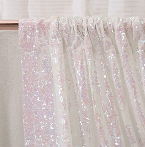 Sequin Backdrop 243x243cm Iridescent Shinny Sequin Photography Backdrop Party Prom Wedding Youtobe Banquet Photo Background (8x8 feet) - Image 4
