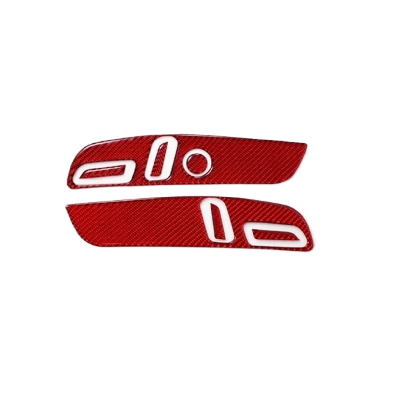 Interior Trim for Tesla for Model 3 for Highland for Model Y for Juniper 2025- Carbon Fiber Seat Adjustment Button Sticker Trim Car Interior Tuning Accessory Auto Central Inner(Red LHD)