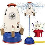 HCFJEH Sprinkler for Kid丨Kids Sprinkler Outdoor Water Toys for Yard丨Outdoor Water Play Rocket Launcher Toys for Toddlers 1-3丨Summer Backyard丨Rocket Launcher for Kids 3 4 5 6 7 8 9 10 11 12
