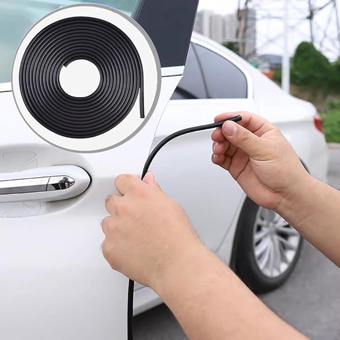 EZ LIVING 5M Rubber Car Door Edge Protector Strip – Universal U-Shape Trim Guard for Vehicle Doors, Scratch and Impact Resistant, Weatherproof Seal for Car, Truck, and SUV – Black Protective Molding